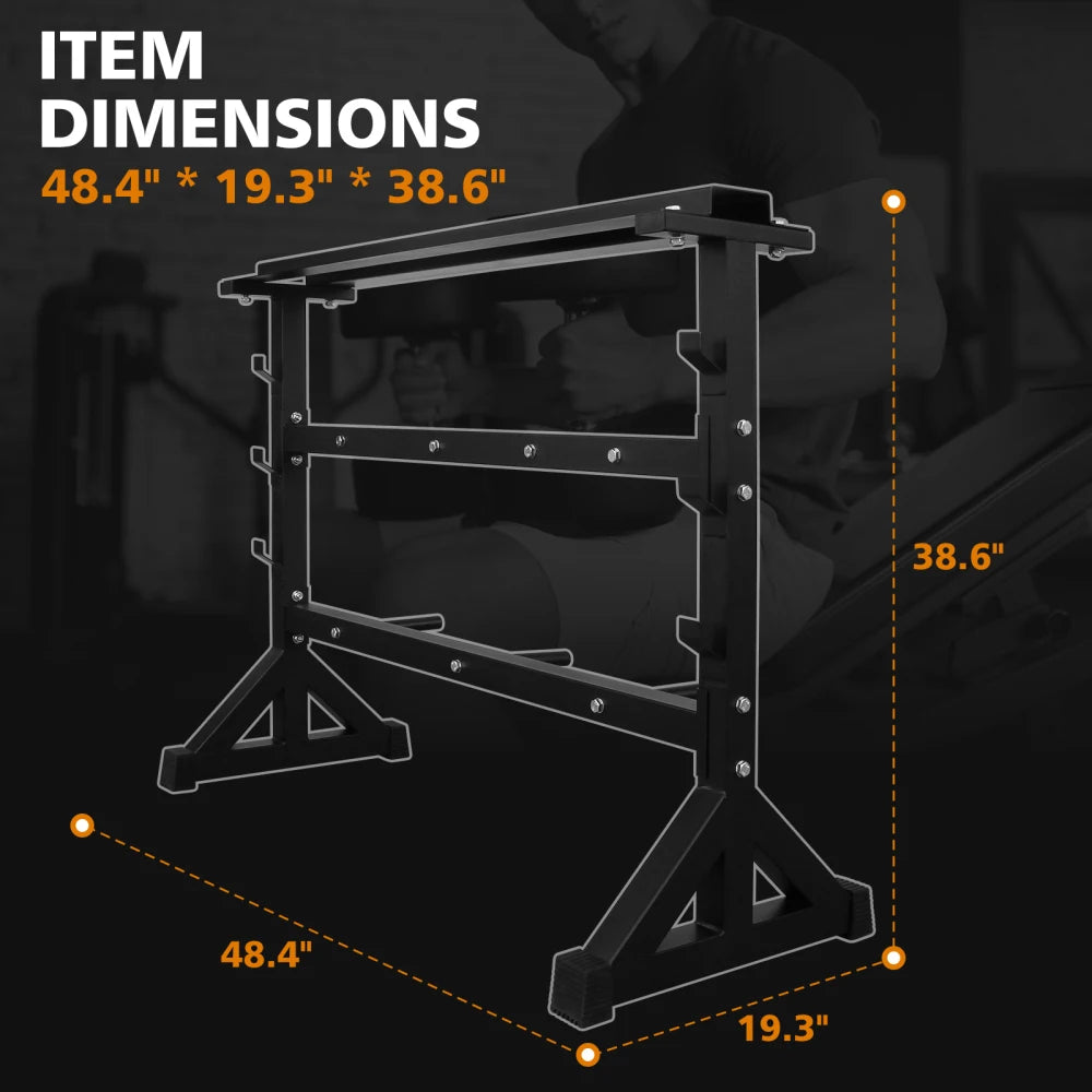 Dumbbell Rack Stand, Multifunctional Barbell Rack Weight Rack for Dumbbells, Heavy Duty Weight Storage Organizer Dumbbell