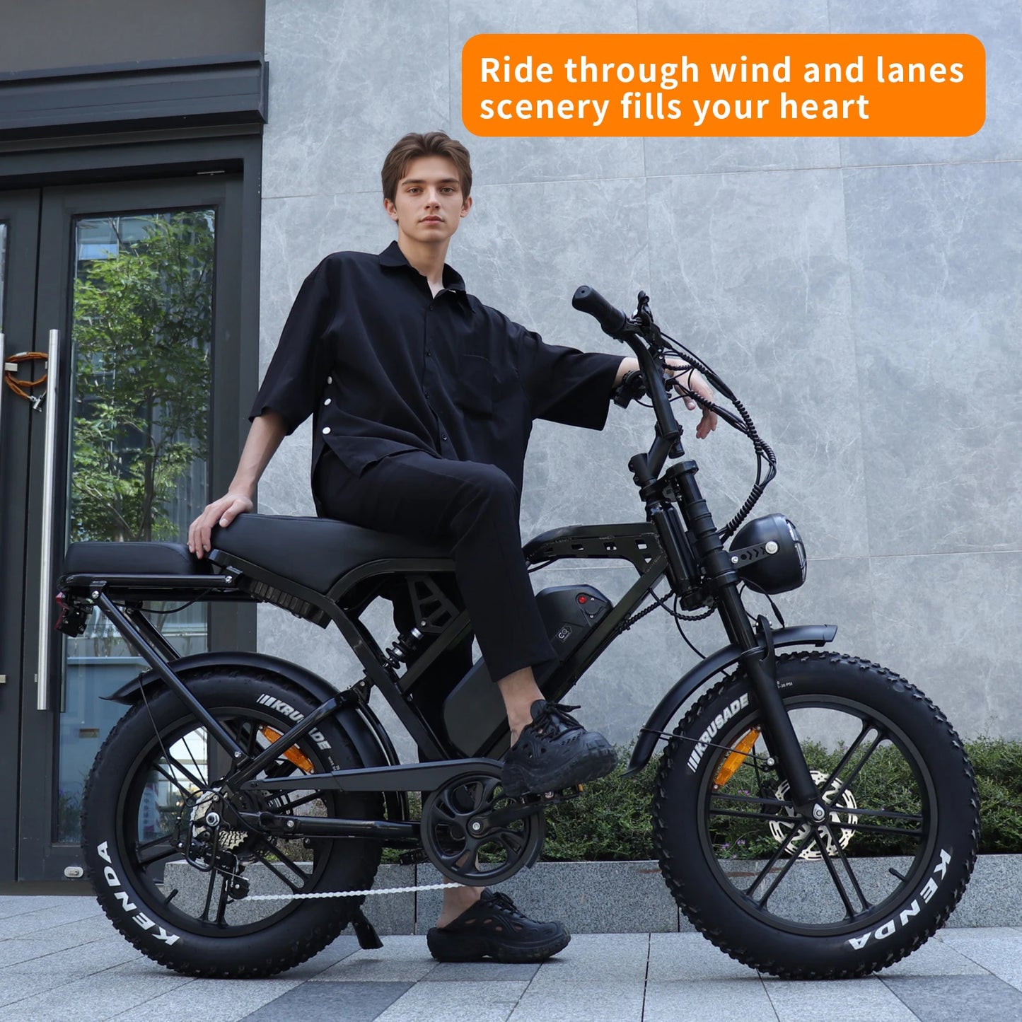 X80Pro 1000W Ebike, 20-inch fat tire electric bicycle, 48V 15Ah removable battery, 50km/h, hydraulic brakes, off-road snow bike