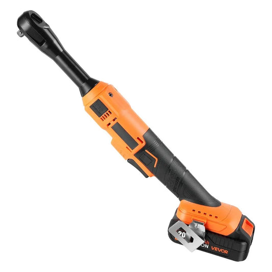Cordless Ratchet Wrench 3/8 inch Drive Electric Tool with 230 RPM 66 ft-lbs Torque Battery Powered Set Includes 2x 2.0Ah Batter