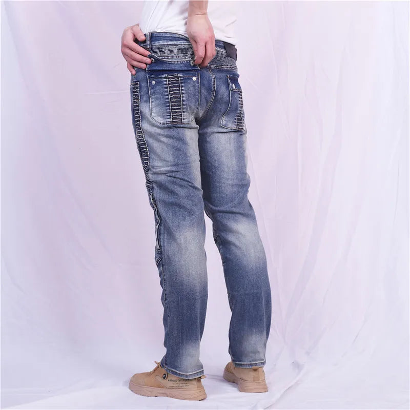 Amekaji Kevlar in Knee Motorcycle Jeans Moto pants Leisure Riding Trousers Motocross Aramid Riding Pants With Hip Knee Pads