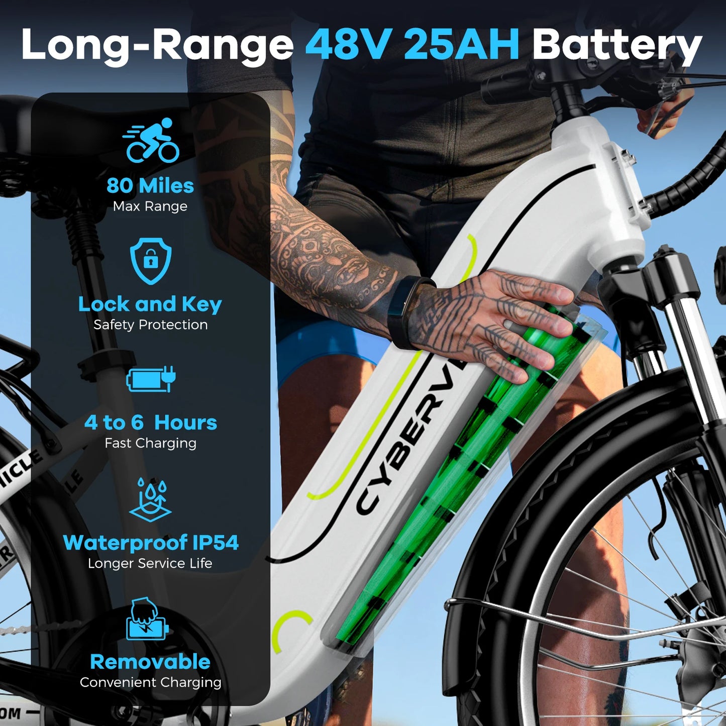 26” 1000W Peak Step-Thru E-Bike, 48V 25AH Removable Built-in Battery, 7-Speed Shift Electric bike City Commuter Adult EK7&EK10