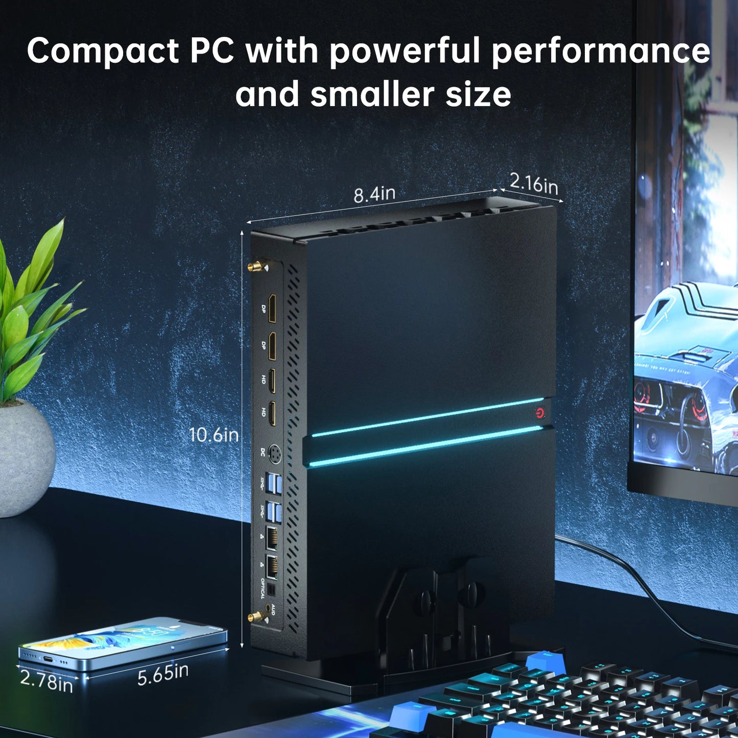 New Msecore MV300 Intel Core 12th Gen I9-12900F RTX4060 8G Graphic Card Mini PC Gamer Desktop Computer Windows 11 WiFi6 BT5.3