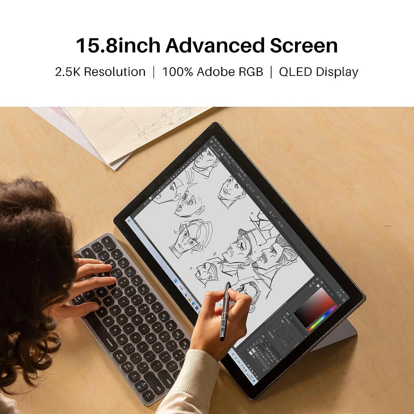 Kamvas Studio 16 Huion Tablet 15.8 Inch Pen Computer 2.5K Finger Touch Screen Windows 11 Profession Drawing Tablet  512G SSD