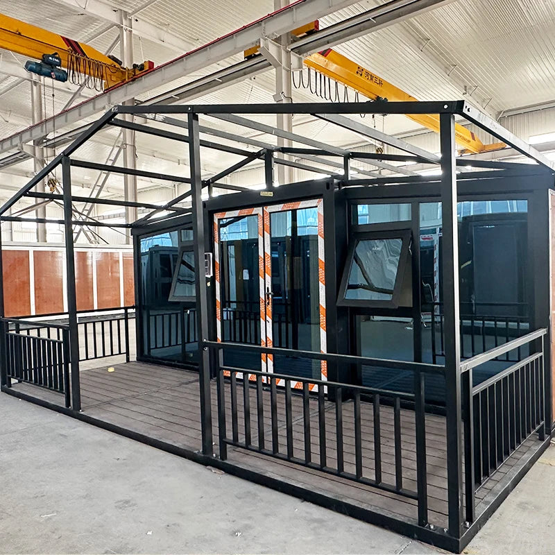 Customizable 20ft Folding Prefab House Expandable Container Home 2 Bedroom Tiny House for Villa Camping Family Living Office Use