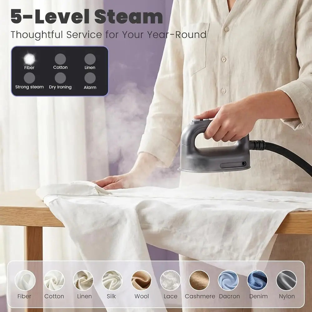 Steam Iron or Clothes with Dual Heating Technology, 2200W Proional Steam Station with Dry Ironing, Ceic Soleplate, 1.2L Removabl