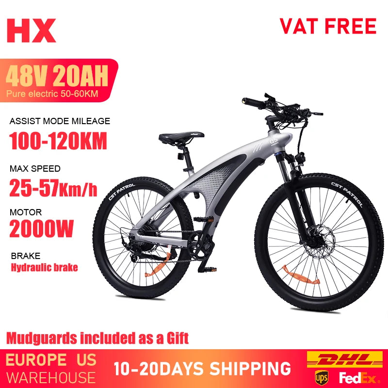 HX Q5 e bike 2000W adult Electric Bike 57KM/H 48V 20AH 27.5 Inch Off-Road Tire electric bicycle City E bikes mountain ebike