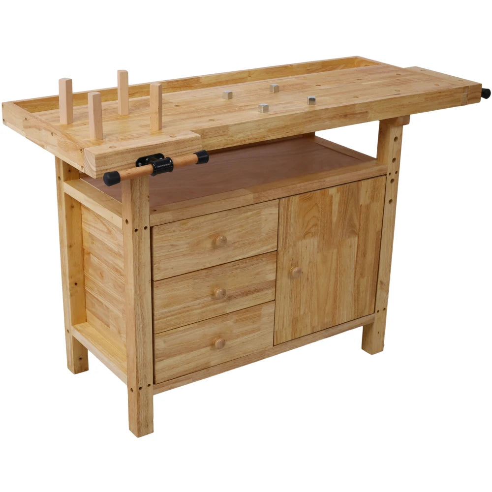 Wood Workbench - Wooden Workbench for Garage Workshop and Home, with Bar Clamps Set 12 inch x 4-3/4 inch Throat,Pack of 4