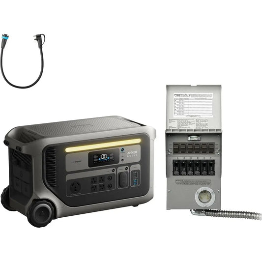 3000 Portable Power Station with Home Backup Kit, 3,072Wh, 6,000W Recharging, r Generator Home Use, Expandable to 24kWh, or Outa