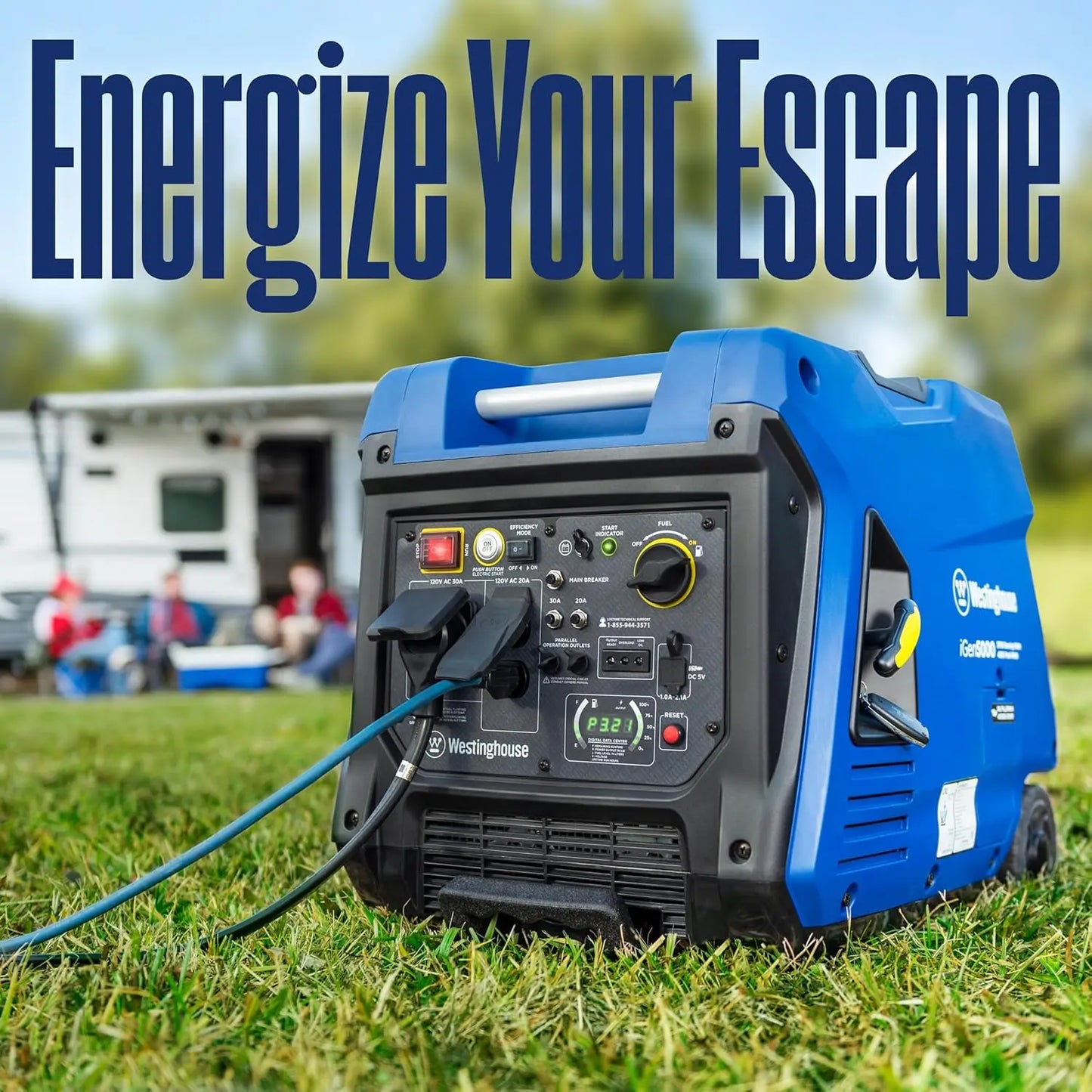 5000W Super Quiet Portable Inverter Generator with Remote Start, RV Ready, Gas Powered, Parallel Capable