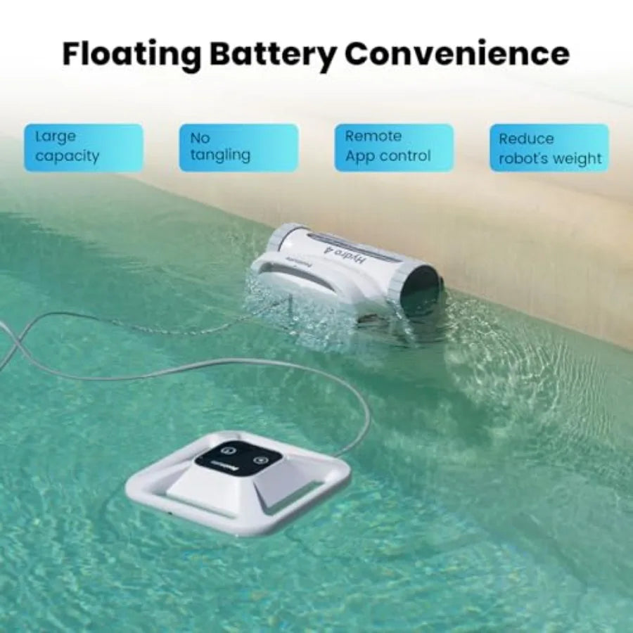 Chasing Hydro 4 Cordless Pool Vacuum for Inground Pools 210-Min Battery Pool Robot for Floor Wall Waterline Cleaning Smart App