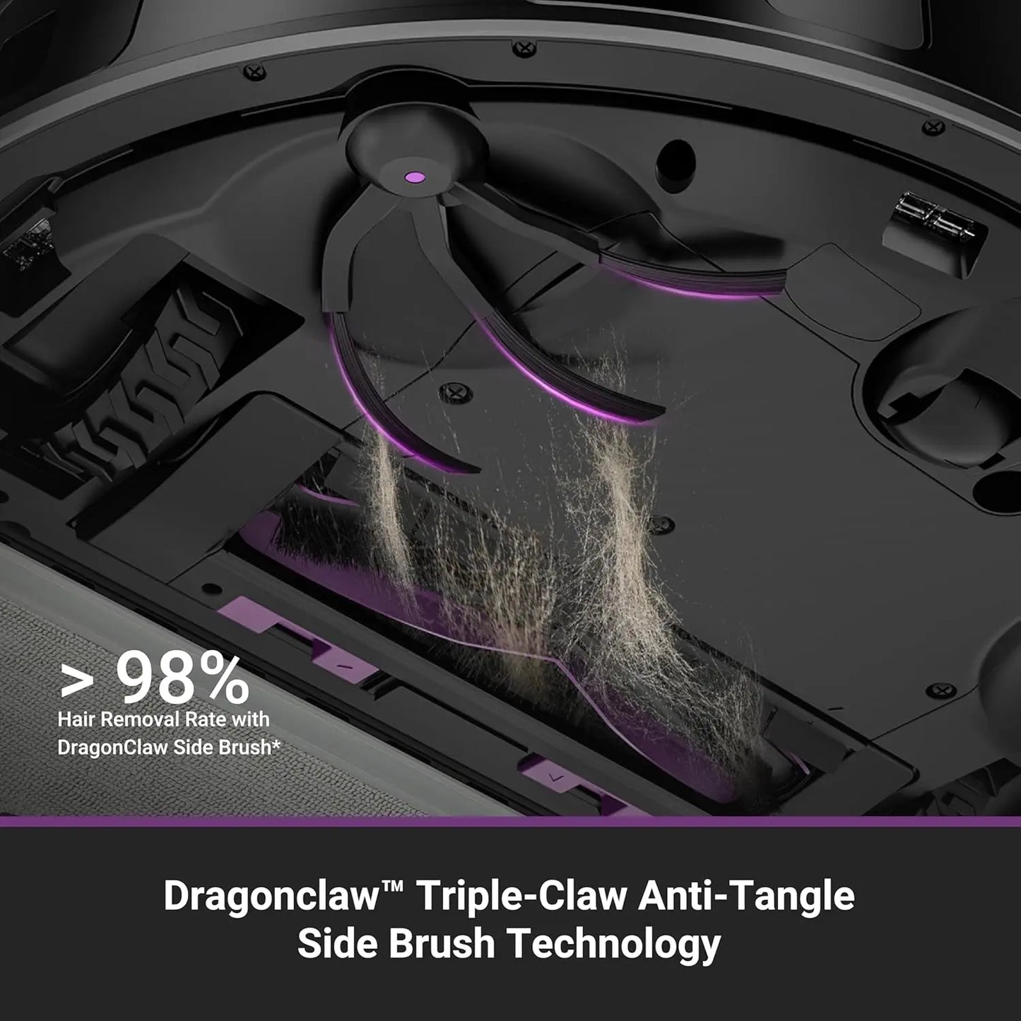 Self-Emptying Robot Vacuum and Mop Combo, 10,000Pa Suction, 45-Day Capacity, Anti-Hair-Tangling, App Control