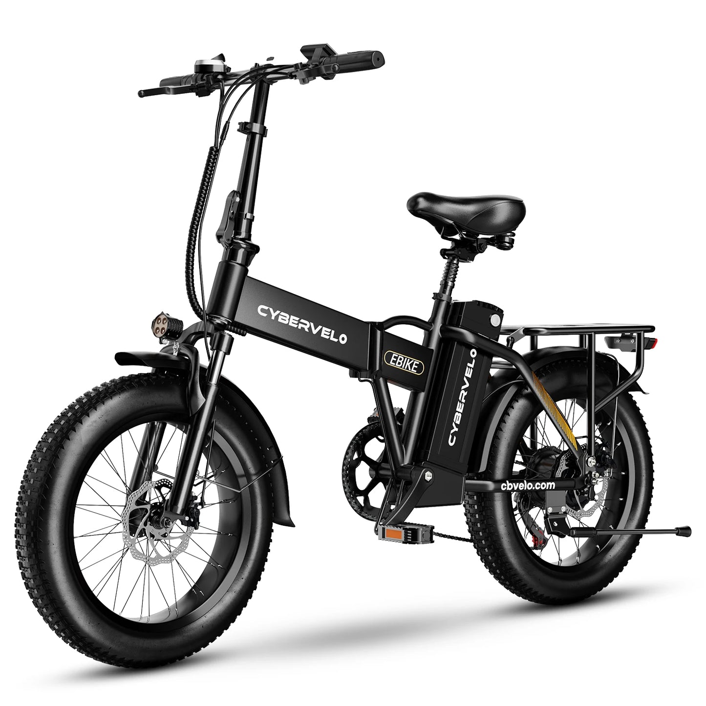 1000W Peak Folding Eletric Bike, 48V 20ah Detachable Battery, 7-Speed Urban Commuter, 20" fat tire Camping Long Range E-Bike EK4