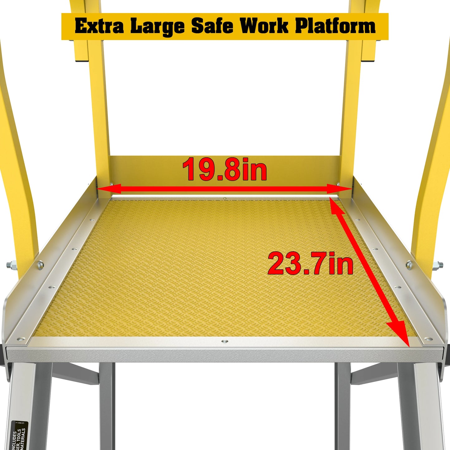 Aluminum Rolling Platform Ladder with Work Platform Non-Slip Mobile 170 kg Capacity for Warehouse Use