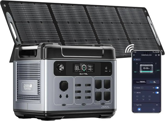 2400WSolar Generator with200W Solar Panel2048Wh Power Station(Peak5000W)1.5Hrs Fast ChargingAPPControl Emergency LiFePO4 Battery