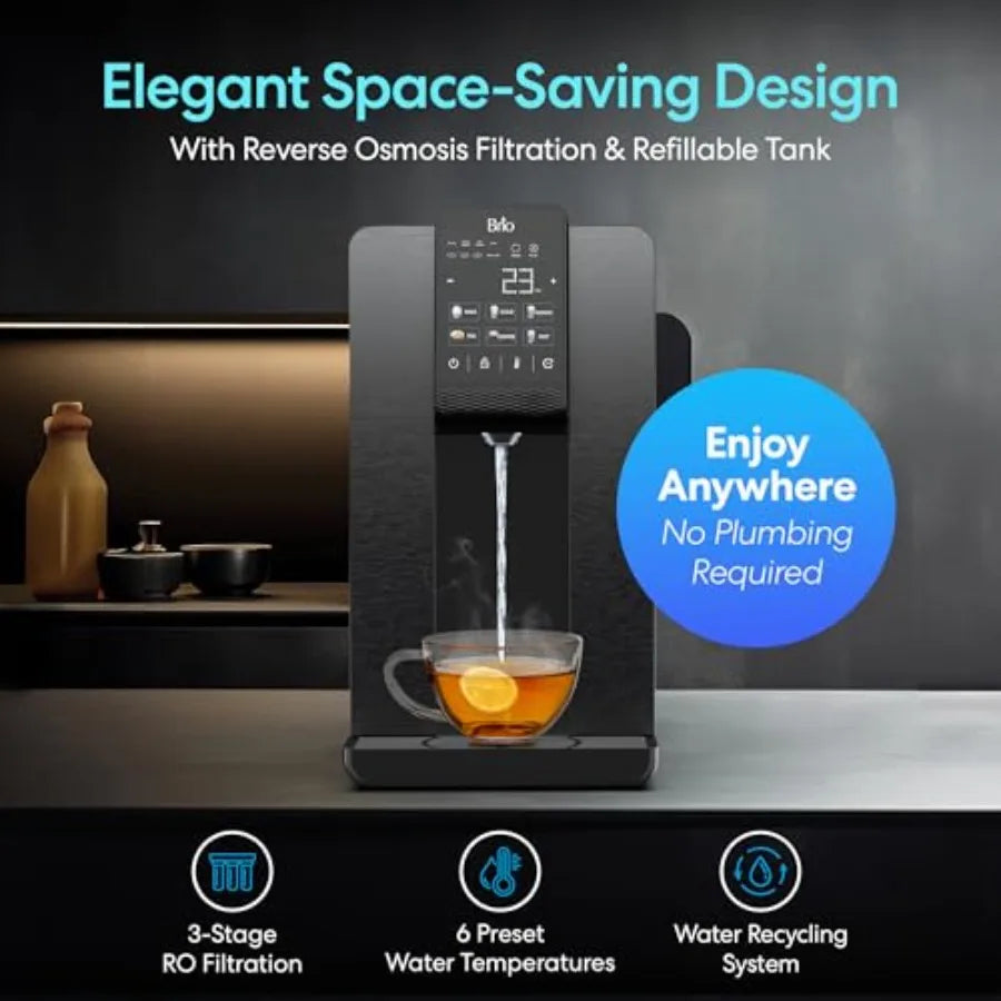 Q20 Touchscreen Countertop Water Dispenser with 3 Stage RO Filtration System Instant Hot Cold Room Temperature with 6 Presets L