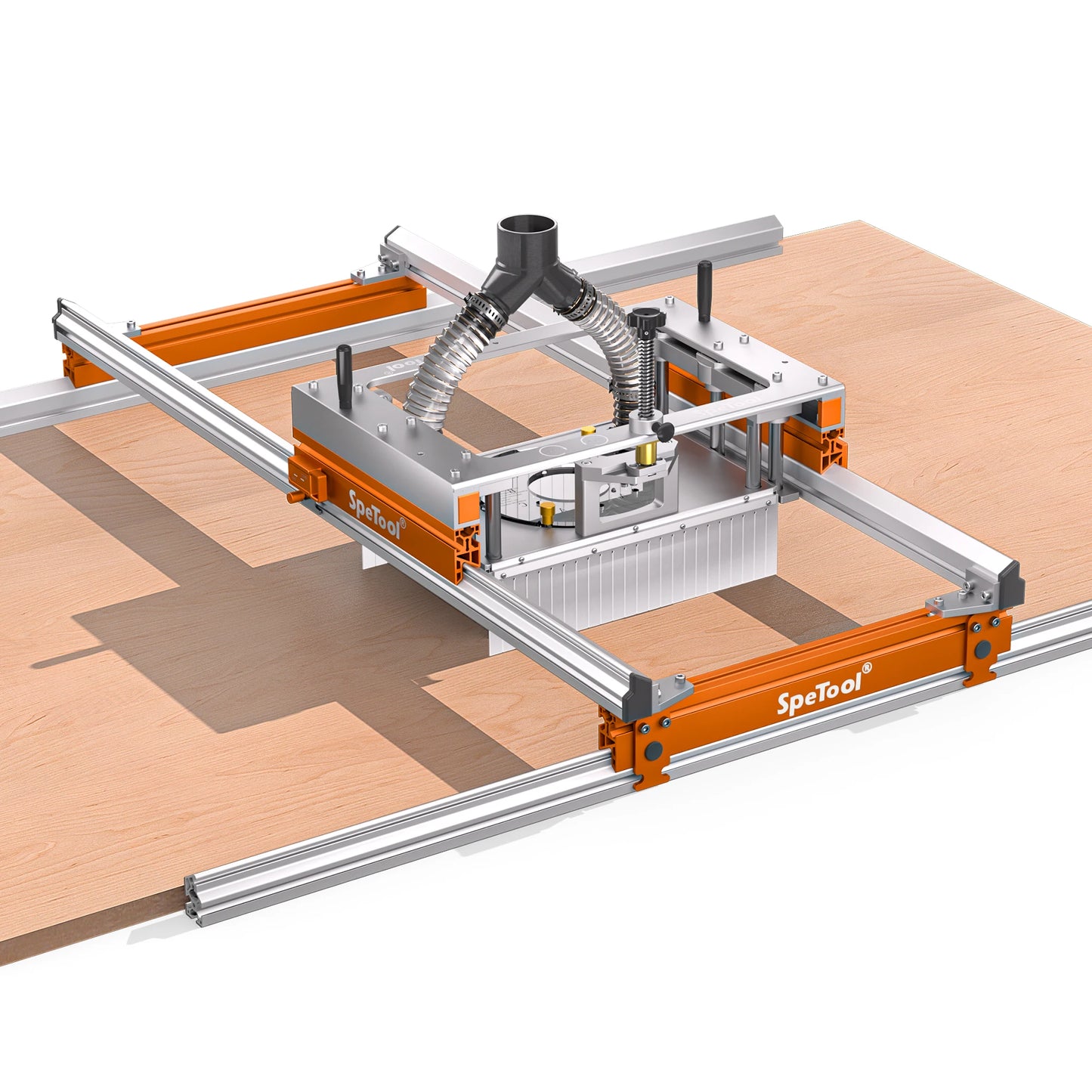 SpeTool Xpert Face Milling Device Free Height Adjustment 78X97cm Capacity Aluminium Alloy Plate Plan Mill with Dust Extraction