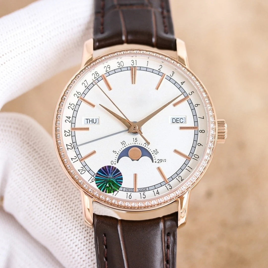 VC Top Brand Reissue Watch with Versatile Case and Moon Phase Design for Men