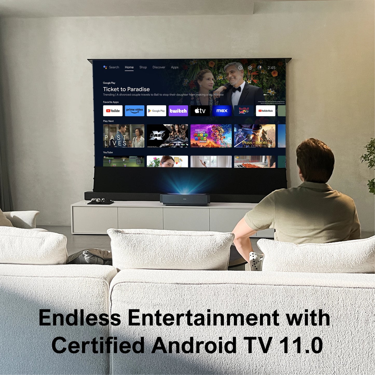 ULTIMEA Thor T60 Laser TV Ultra Short Throw 4K Projector, Dolby Atmos&Dolby Vision 4000 ANSI-Lumen Home Theater Cinema Beamer