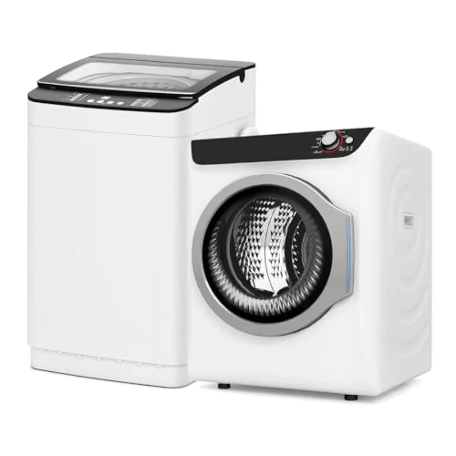 Portable Washer and Dryer Combo Set 28 lbs Fully Automatic Washing Machine with Stainless Steel Inner Tub 2.6 Cu.Ft Portable Dr