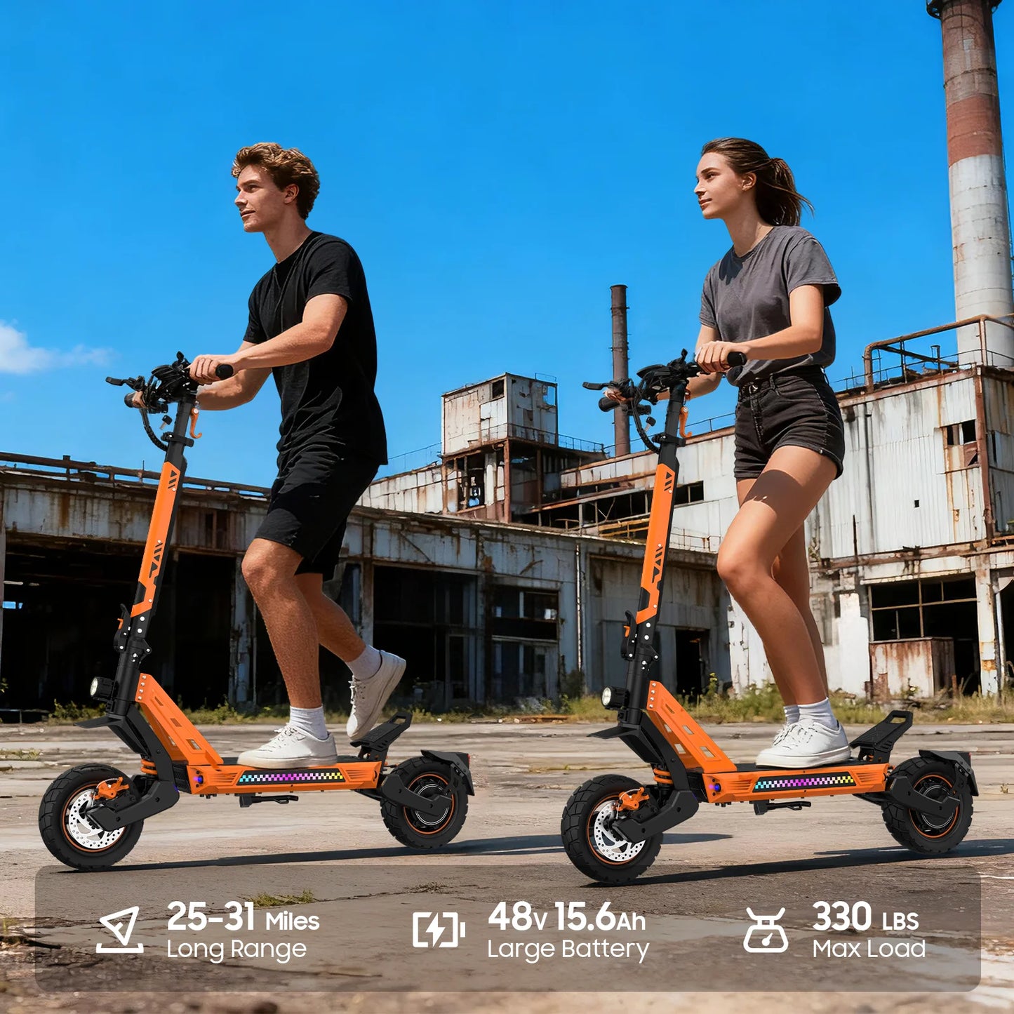 TOFUN TF3 PRO Electric Scooter 1200W with APP speed Maxi 31MPH autonomy 40-50km 48V 15.6Ah tires 10 inch 4 Modes foldable