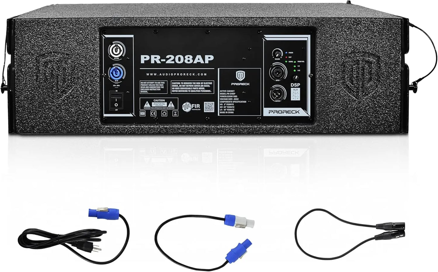 PRORECK Dual 8''Full Range 4000W P.M.P.O Powered Line Array Speaker Portable Professional Sound System,DSP Speaker,High-Fidelity