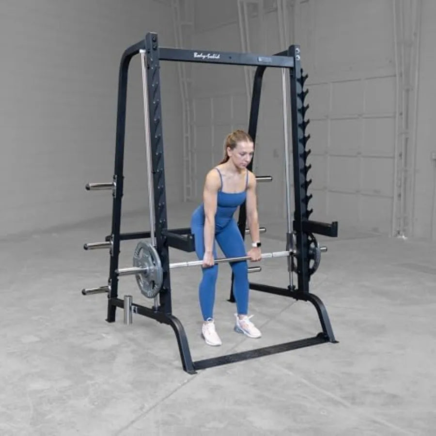 7 Angle Smith Machine Home Gym Strength Training Equipment with Adjustable Safeties Squat Rack Cage Half Rack Weight Cage Power