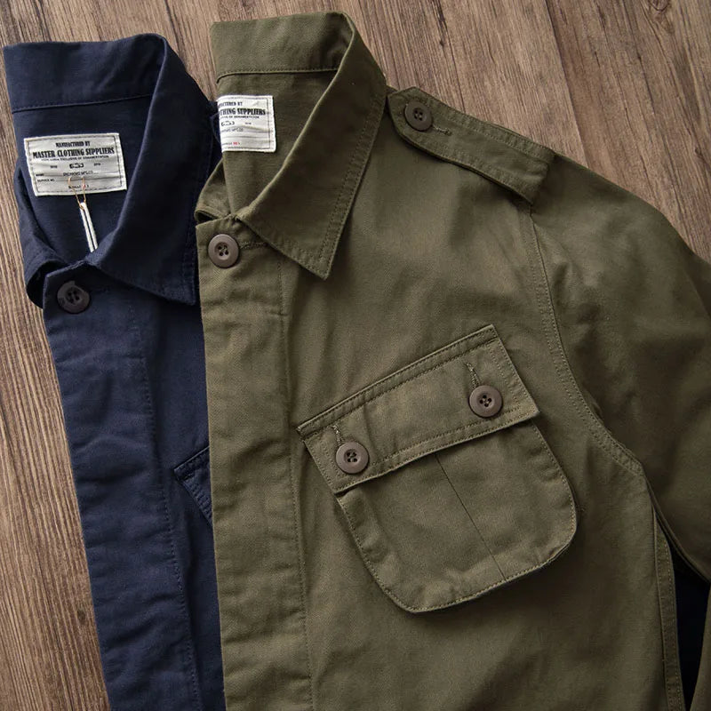TCU Multi Pockets American Vintage Casual Jackets Spring Autumn 100% Cotton Chevron Coats for Male Amekaji Workwear Hunting Wear