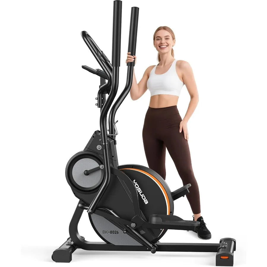 3-in-1 Home Elliptical Machine with 45 Incline 15.5 in Stride 16-Level Resistance Quiet Magnetic System in Black