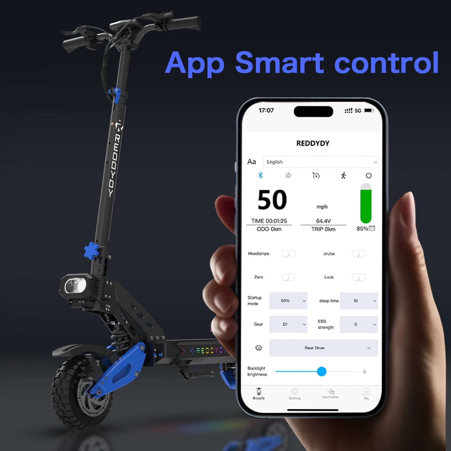 Electric Offroad Scooter - 50 MPH Fastest Dual Motor Adult Scooter, 5000W Peak, 55-Mile Long Range, 10.5" Off-Road Tires,60V25ah