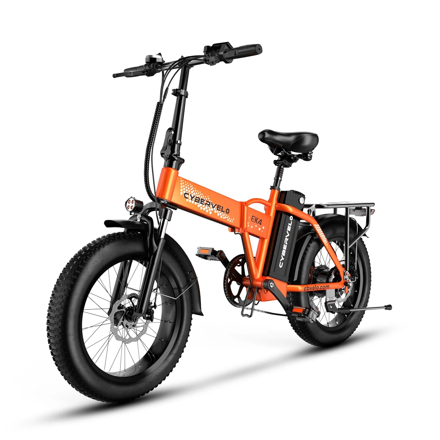1000W Peak Folding Eletric Bike, 48V 20ah Detachable Battery, 7-Speed Urban Commuter, 20" fat tire Camping Long Range E-Bike EK4