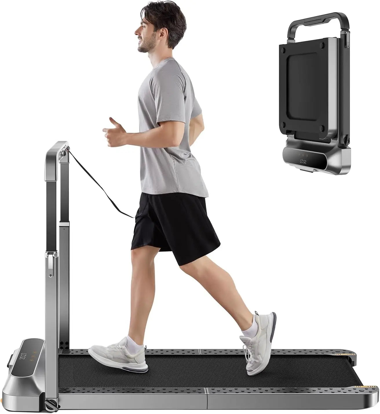 Folding Treadmill, 2 in 1 Walking Pad Under Desk Treadmill for Home and Office, Compact Foldable Design with App, Customized
