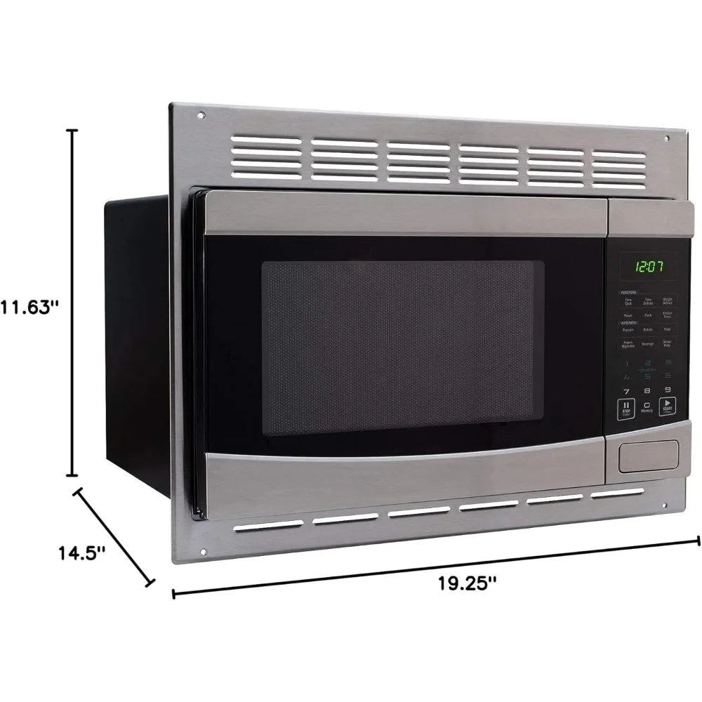 Stainless Steel Microwave Oven with Turntable - 1.0 Cu. Ft. Capacity | Includes Trim Kit for Easy Installation & Stylish Finish