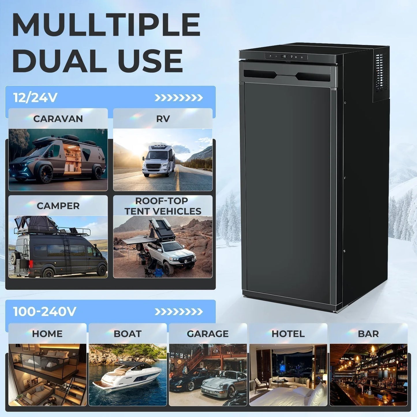 95QT /90L Car Fridge Freezer Portable Refrigerator Camping Truck APP Control NEW