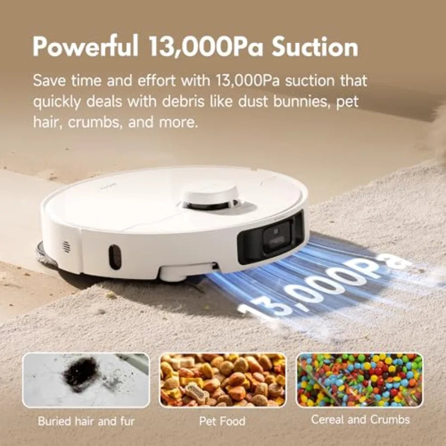 P10 Pro Ultra Robot Vacuum and Mop 13000Pa Suction 140F Hot Water Auto Mop Washing and Drying Dual Spinning Extensible Mop 10.5