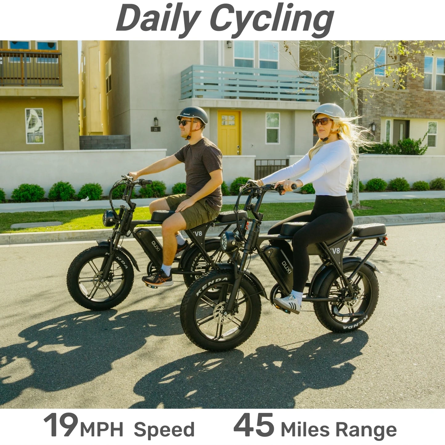 OUXI V8 Adult Electric Bike 20x4" Fat Tire Dirt Ebike with 1000W Motor 48V 15AH Battery All Terrain E-Bike for Off-Road/Commute