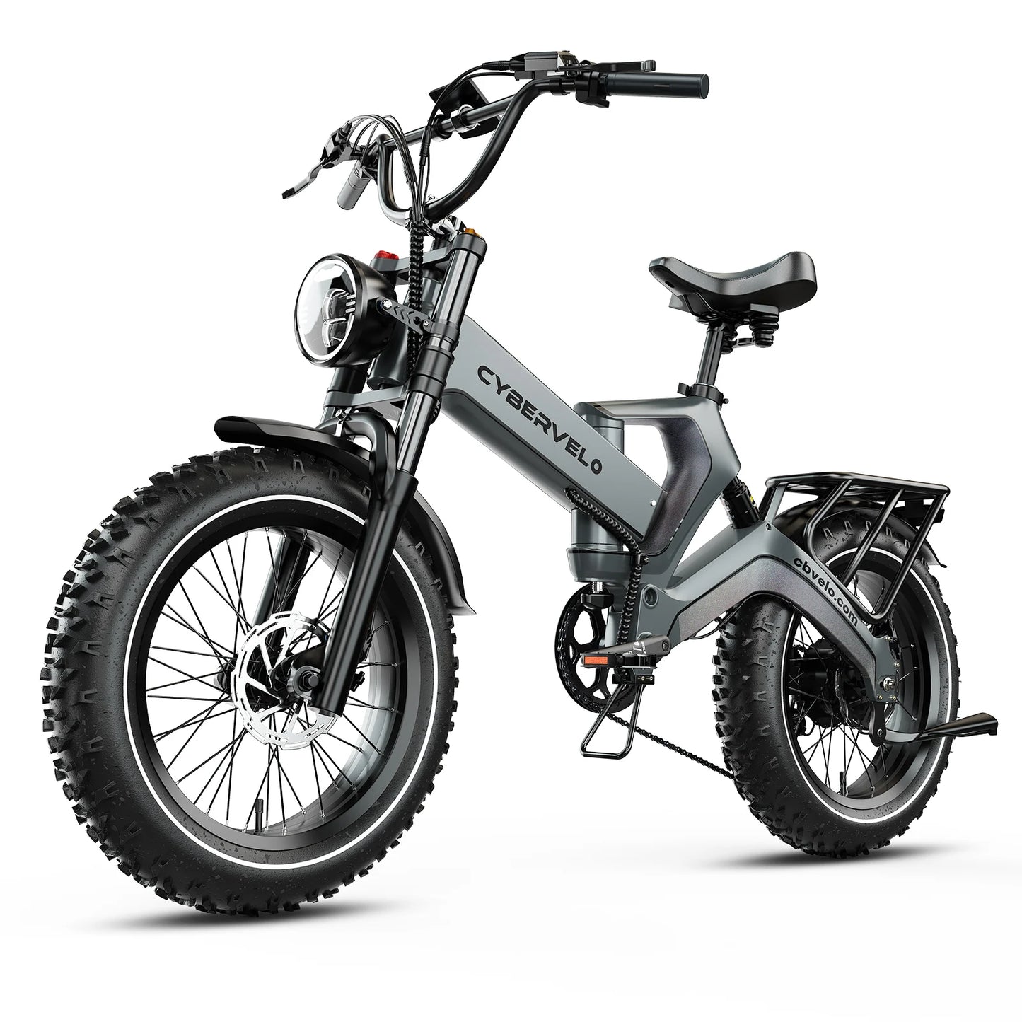 Cybervelo Luxury Folding E-bike for Adult, 2000W Peak Motor, Built-in 25Ah Removable Battery, 8-Speed Shift 20” Fat Tire EK6