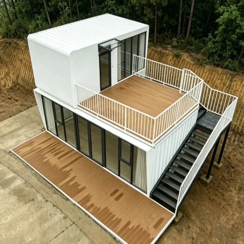 Wholesale 40ft Prefabricated Steel Frame Container House Sandwich Panel Residential Unit Easy Install for Office Building