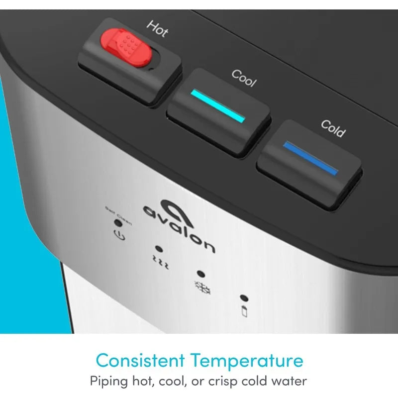 Avalon Self Cleaning Bottleless Water Cooler Water Dispenser - 3 Temperature Settings - Hot, Cold & Room Water, Stainless Steel