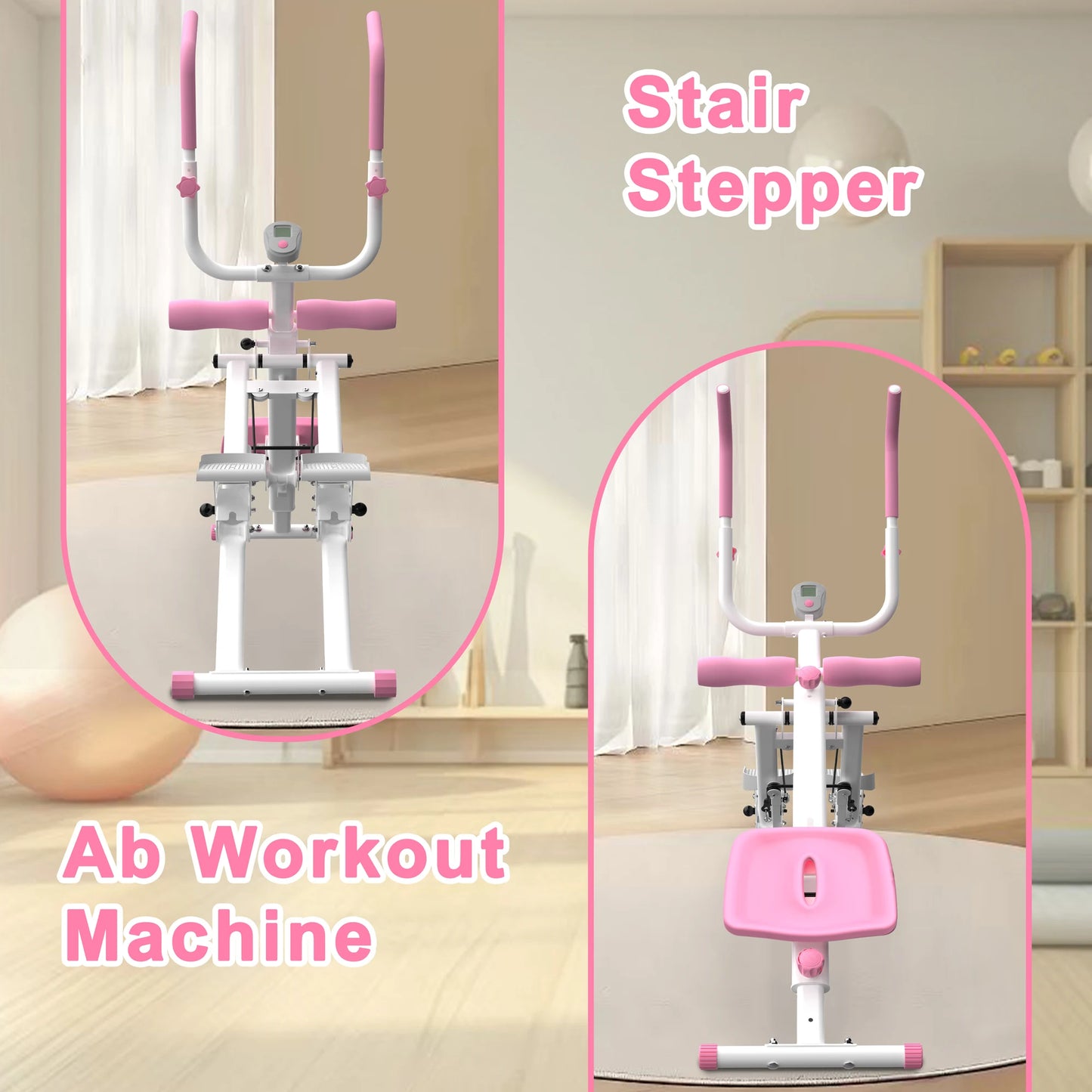 ‌2-in-1 Stair Stepper & Ab Workout Machine – Multifunctional Home Gym Equipment