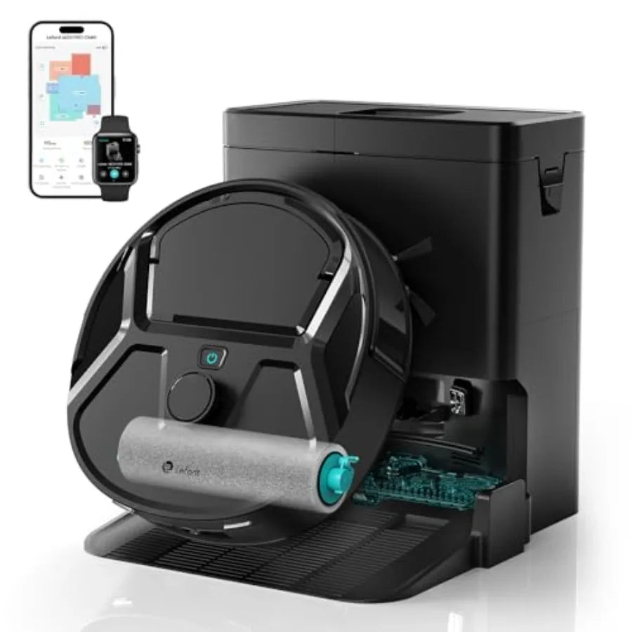 Robot Vacuum and Mop 18000Pa Strong Suction Self-Cleaning Roller Mop with Auto Drying LiDAR Navigation and Obstacle Avoidance T