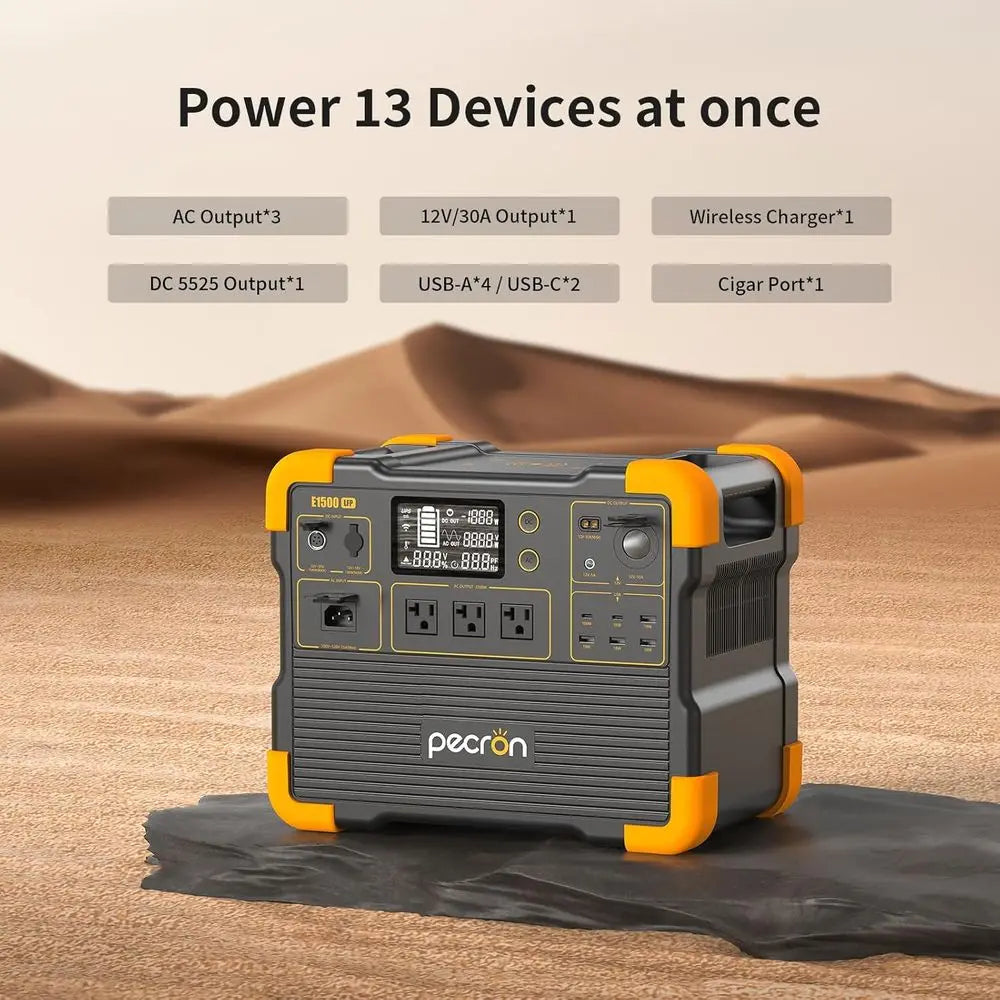 Portable Power Station, E1500LP r Generator 1536Wh, 2200W LiePO4 Battery Backup, ast Charging Power Station or Home use, RV, and