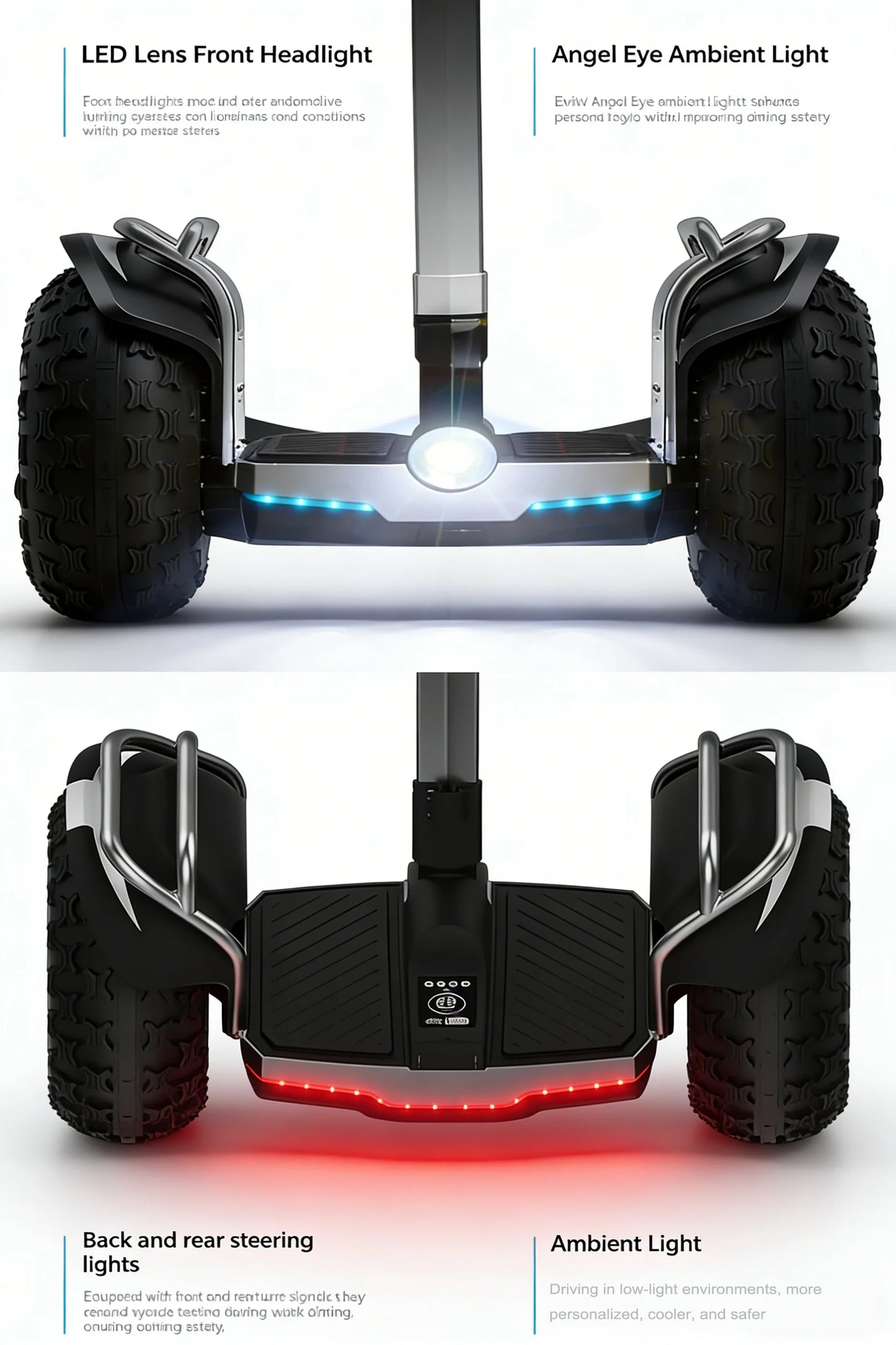 Readygo X60 plus Long Range 20 inch Fat Tire Electric Balance Scooter  Off-Road Ready Patrol Scooter