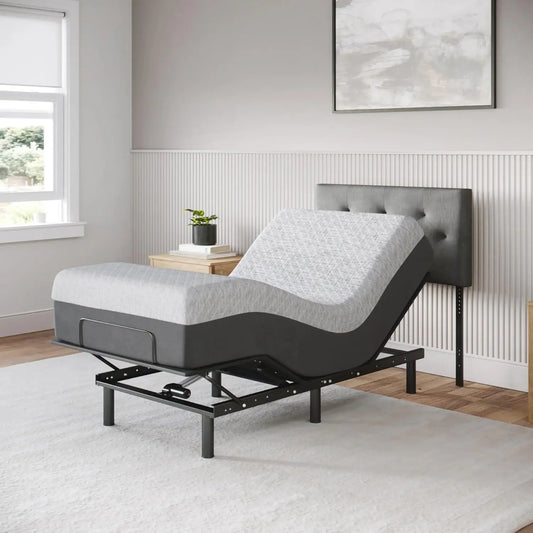 Celestial Aurora Adjustable Bed Base (Frame) + Gel Memory Foam Mattress (Firm), Easy Assembly, Head and Foot, Customized
