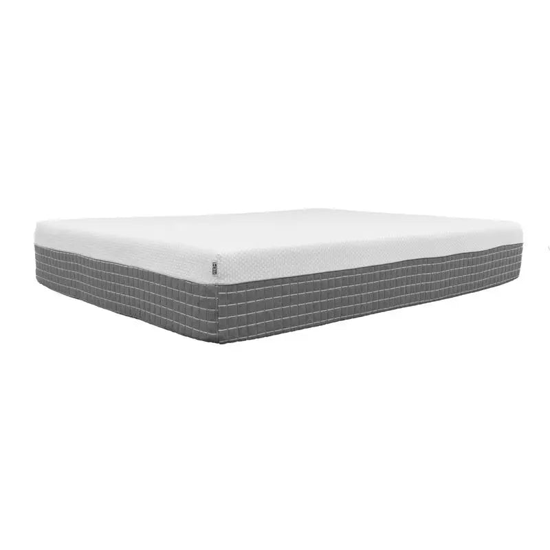 12" Hybrid Foam & Coil Mattress, California King, White & Grey Cover, 5-Layer Comfort Design