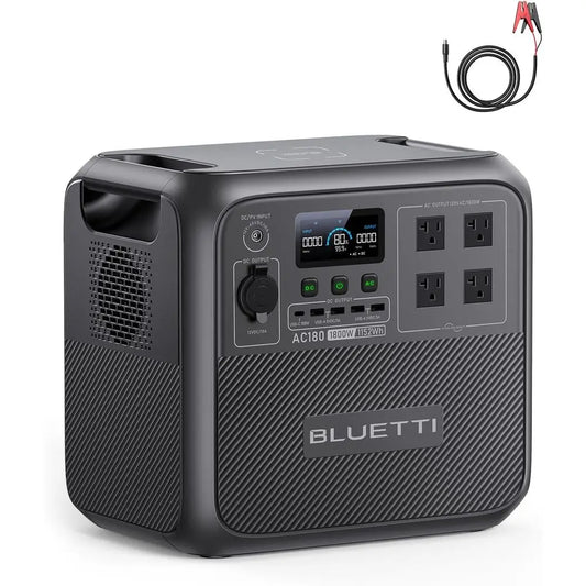 AC180 Portable Power Station, 1152Wh r Generator w/ 4 1800W (2700W Peak) AC Outlets, 0-80% in 45 Min, LiePO4 Battery Backup or C