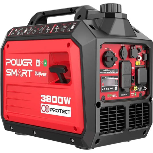 3800 Watt Dual uel Inverter Generator, Quiet Portable Gas Propane Powered with CO Sensor and RV Outlet, 149cc 4-Ste OHV Engine o