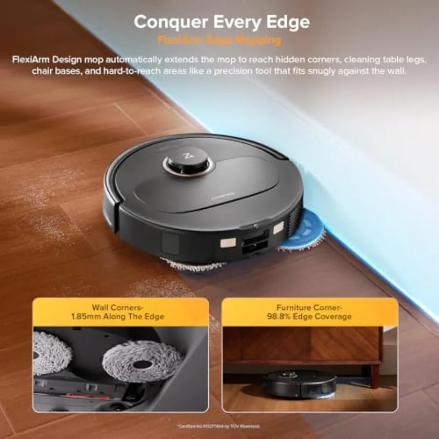 Qrevo S5V Robot Vacuum and Mop FlexiArm Edge Mopping 12 000Pa Suction Dual Zero-Tangle System Smart Obstacle Avoidance 10mm Mop