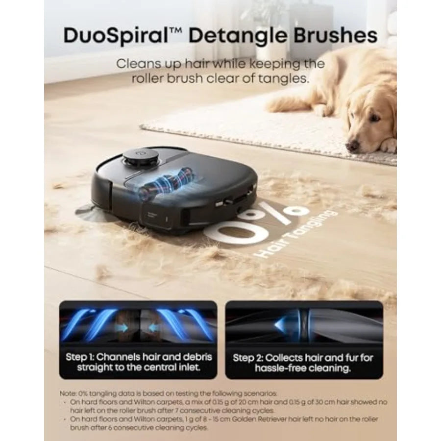 C28 Robot Vacuum and Mop Combo 15 000 Pa Suction Hardwood Tile Floor Cleaner with Zero-Tangle Pet Hair Design Auto Mop WashingD