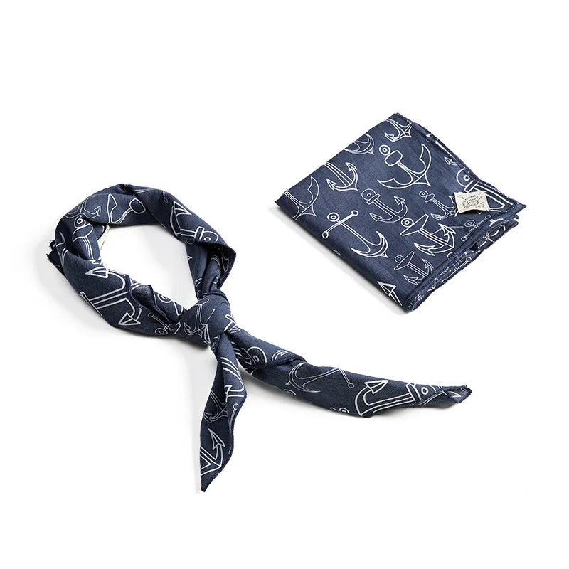 Maden Workwear Retro Square Scarf Jewelry Amekaji Art Cashew Neckband Street Headband Men's Fashion