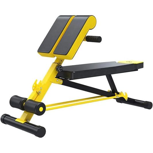 Multifunctional Weight Bench Roman Chair with Dumbbell Stool for Home Workout Fitness Equipment in Black Steel Frame with Cushi